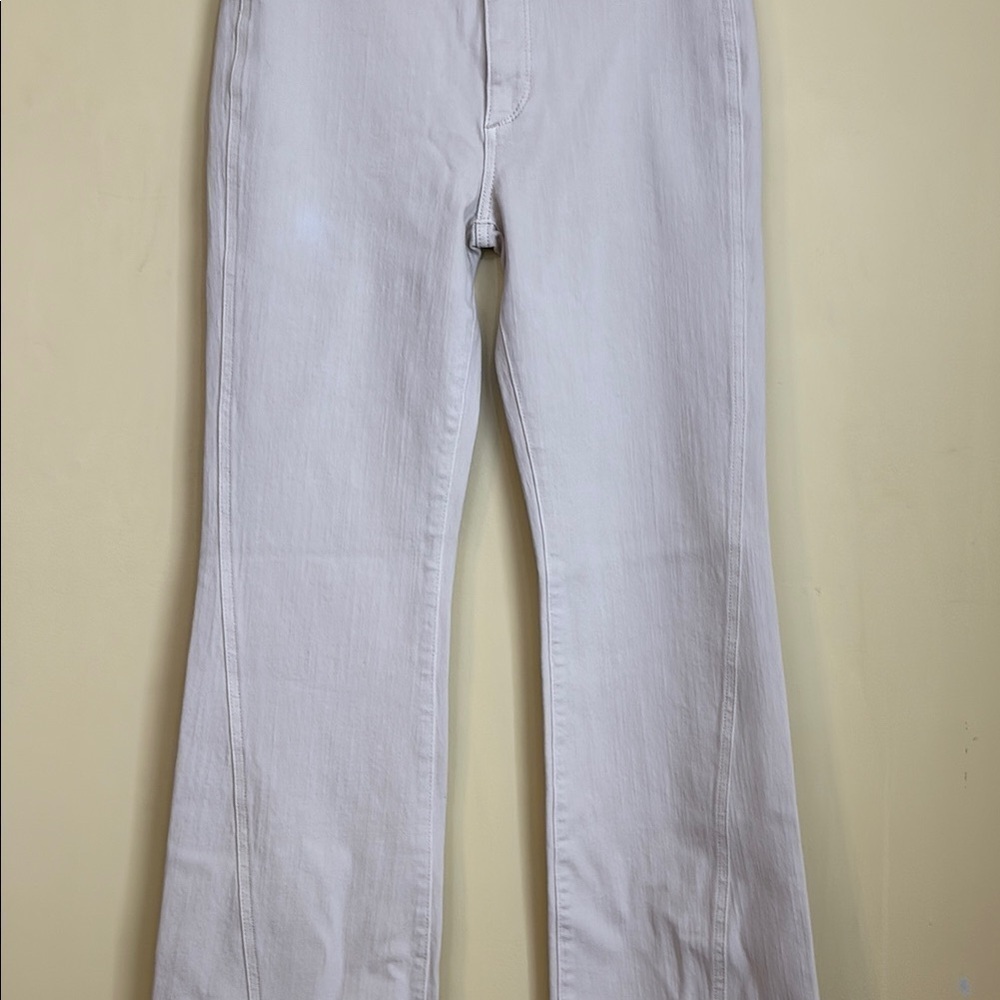 DL1961 Bridget Instasculpt High Rise Bootcut Hem Split Jeans Ecru Size 26 - Picture 5 of 17